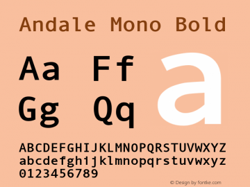 Andale Mono Bold Version 2.01 Font Sample