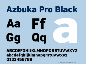 Azbuka Pro Black Version 1.000 Font Sample