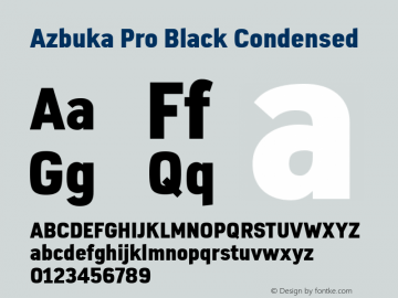 Azbuka Pro Black Condensed Version 1.000 Font Sample