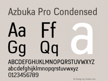 Azbuka Pro Condensed Version 1.000 Font Sample