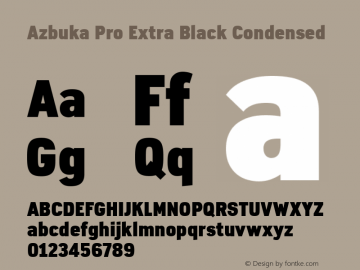 Azbuka Pro Extra Black Condensed Version 1.000 Font Sample