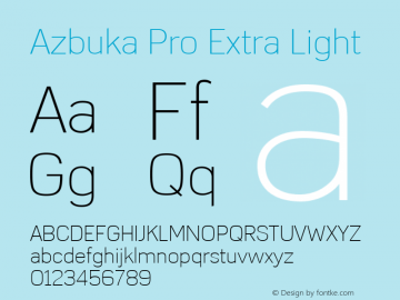 Azbuka Pro Extra Light Version 1.000 Font Sample