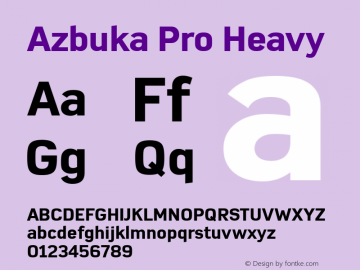 Azbuka Pro Heavy Version 1.000 Font Sample