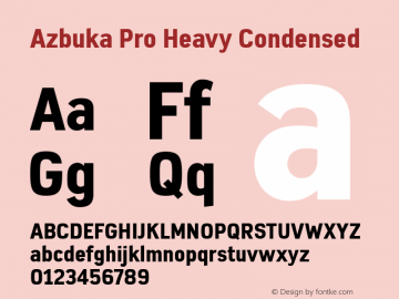 Azbuka Pro Heavy Condensed Version 1.000 Font Sample