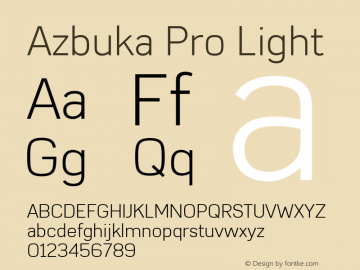 Azbuka Pro Light Version 1.000 Font Sample