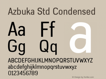 Azbuka Std Condensed Version 1.000 Font Sample