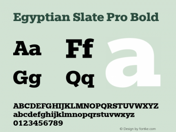 Egyptian Slate Pro Bold Version 1.000 Font Sample