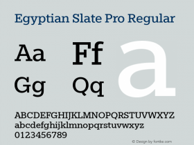 Egyptian Slate Pro Version 1.000 Font Sample