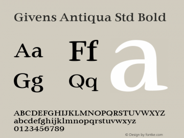 Givens Antiqua Std Bold Version 1.00图片样张