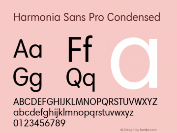 HarmoniaSansPro-Cond Version 1.000 Font Sample