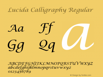 Lucida Calligraphy Version 1.00 Font Sample