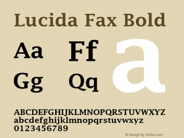 Lucida Fax Bold Version 1.00 Font Sample