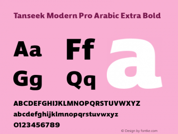 Tanseek Modern Pro Arabic Extra Bold Version 1.000 Font Sample