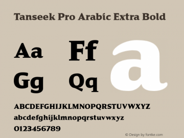 Tanseek Pro Arabic Extra Bold Version 1.000图片样张