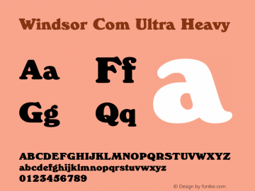 Windsor Com Ultra Heavy Version 1.01 Font Sample