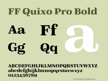 FFQuixoPro-Bold Version 7.504; 2013; Build 1024 Font Sample