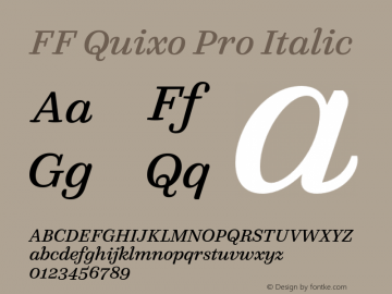 FFQuixoPro-Italic Version 7.504; 2013; Build 1024图片样张