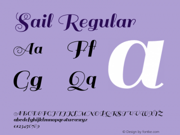 Sail-Regular Version 1.002 Font Sample