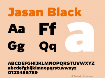 Jasan-Black Version 1.000 Font Sample