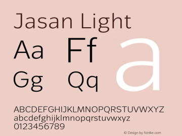 Jasan-Light Version 1.000 Font Sample