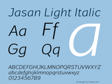 Jasan-LightItalic Version 1.000图片样张