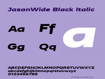 JasanWide-BlackItalic 图片样张