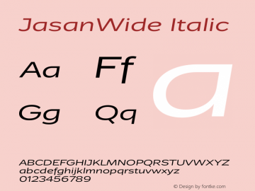JasanWide-Italic Version 1.000图片样张