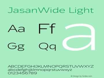 JasanWide-Light Version 1.000 Font Sample