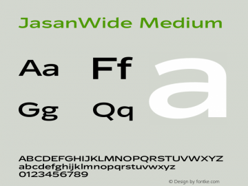 JasanWide-Medium Version 1.000 Font Sample