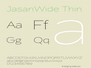 JasanWide-Thin Version 1.000 Font Sample