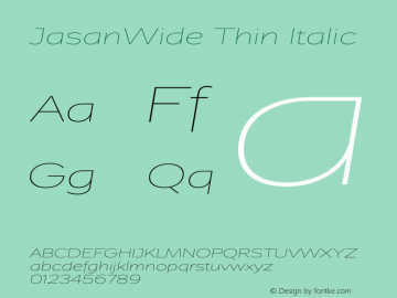 JasanWide-ThinItalic Version 1.000图片样张