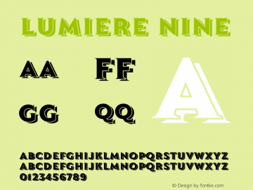 Lumiere Nine Version 1.000;PS 001.000;hotconv 1.0.88;makeotf.lib2.5.64775图片样张