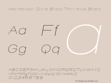 Henderson Sans Basic Th It Basi Version 1.000图片样张