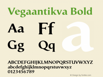 Vegaantikva-Bold 005.000 Font Sample