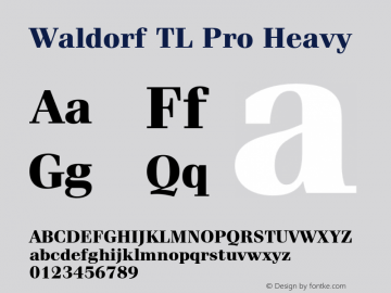 WaldorfTLPro-Heavy Version 1.00; 2009 Font Sample