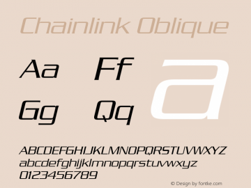 Chainlink Oblique Rev. 002.001 Font Sample