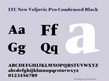 ITC New Veljovic Pro Cn Blk Version 1.00 Font Sample