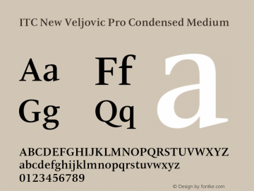 ITC New Veljovic Pro Cn Md Version 1.00 Font Sample