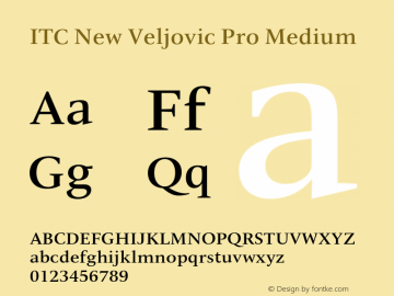 ITC New Veljovic Pro Md Version 1.00 Font Sample