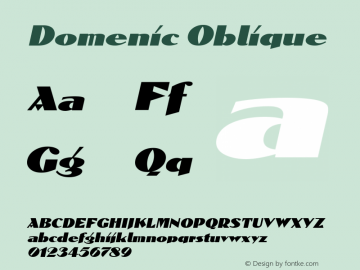 Domenic Oblique Rev. 003.000 Font Sample