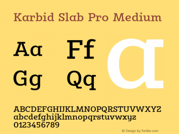 KarbidSlabPro-Medium Version 7.504; 2011; Build 1021 Font Sample