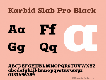 KarbidSlabPro-Black Version 7.504; 2011; Build 1021 Font Sample