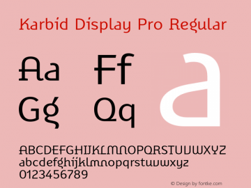KarbidDisplayPro Version 7.504; 2011; Build 1022 Font Sample