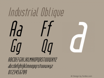 Industrial Oblique Rev. 003.000 Font Sample