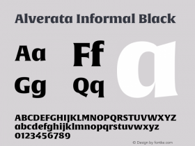 Alverata Informal Bl Version 1.000 Font Sample
