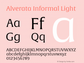 Alverata Informal Lt Version 1.000 Font Sample