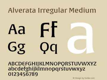 Alverata Irregular Md Version 1.000 Font Sample