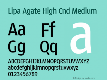 Lipa Agate High Cnd Medium Version 1.000;PS 001.000;hotconv 1.0.70;makeotf.lib2.5.58329 DEVELOPMENT图片样张