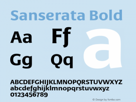 Sanserata Bold Version 1.002 Font Sample