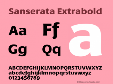 Sanserata Eb Version 1.002 Font Sample